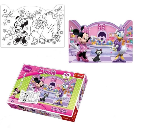 Großes Disney Minnie Mouse Puzzle mit 30 Teile ca. 60x40 cm Rückseite zum Bemalen